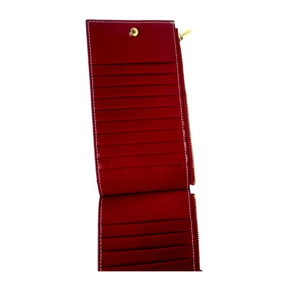 Andoilt Red Leather Wallet RFID Blocking Credit Card Holder Zipper - Picture 6 of 7